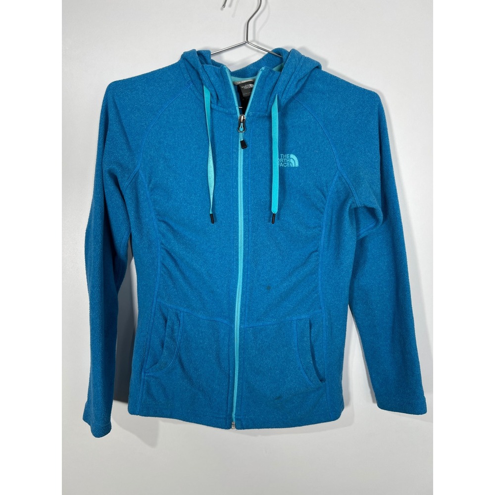 The North Face Blue Solid Fleece Full Zip Hooded Jacket Gorpcore Small